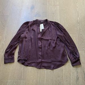 Banana Republic Factory Satin shirred blouse